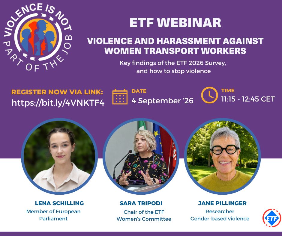 Webinar ETF o przemocy wobec kobiet pracujących w transporcie